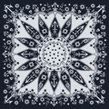 Vintage-Bandana aus Baumwolle in Marineblau mit weißem Anker- und Sternenmuster - Bandana / Marineblauer Anker