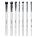 Ensemble de 7 pinceaux de maquillage pour les yeux avec manches blancs élégants - 7 Pièces Poils en Fibre Synthétique Blancs