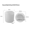 Round silicone container mold set with lid for DIY crystal epoxy resin storage jars - Round Cup Mold with Lid J-272