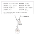 S925 silver necklace with 5-6mm and 8-9mm natural freshwater pearls in white finish - Pearl Tassel / K White Gold