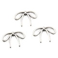 Three pieces of DIY silver hollow bow alloy pendants for necklaces and jewelry making - No. 20 Bowknot-Silver-17*23mm