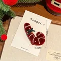 Cute candy cane hair clip with red-white stripes, green bow, and bells for Christmas - 6# Christmas Candy Cane Hair Clip