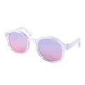 Round cat-eye pet sunglasses with transparent frame and purple gradient lenses - Gradient Blue Round