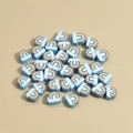 Light blue polymer clay rainbow beads for DIY jewelry making and phone charms - Light Blue