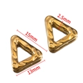 Golden stainless steel triangle earrings with hammered texture and 15x13x2.5mm dimensions - Triangle / 5 Pieces / Gold