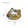 Spécifications de taille pour la broche mignonne en émail chat et tasse de café - Style 2