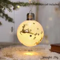 Luminous 8cm Christmas ball with golden reindeer and warm LED lighting inside - Golden Elk