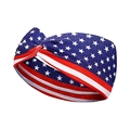 Knotted American flag sports headband with stars and stripes for yoga and running - 6# (Star and Stripe Left-Right Stitching)