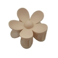 Matte beige flower hair claw clip with large five-petal design for hair styling - 7cm Flower Claw / Cream