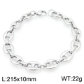 Pulsera de eslabones marineros en acero inoxidable plateado de 215 mm x 10 mm - 215x10mm / Color Acero