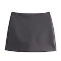 Fashionable high waist dark grey skort for women with a minimalist pleated design - Gray