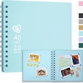 Light blue spiral DIY scrapbook photo album with 40 pages and creative internal layout - Light Blue