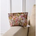 Floral jacquard fabric makeup bag with vintage embroidery on a soft beige sofa - Floral Large
