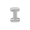 Silver metallic alphabet letter I charm for DIY bracelet jewelry customization - Silver/Letter I
