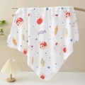 Soft cotton baby swaddle blanket with colorful cartoon snail and candy prints - Snail Candy