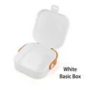 Scatola portagioie portatile bianca con cinturino marrone dal design minimalista - Scatola base / Bianco