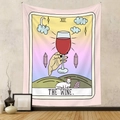 Bohemian tarot style wall tapestry featuring The Wine creative illustration for home decor - Wine Tarot (GT1115005)