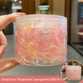 Piccoli elastici per capelli rosa e gialli spessi in barattolo da 800 pezzi - Confezione in scatola / 19# Piccolo Trasparente Ispessito (800 Pezzi)