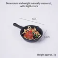 Miniature stir-fry noodle pan keychain charm, 6cm food model pendant for bags - Fried Noodles with Pork Chop - No Loop