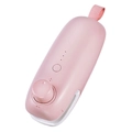 Pink portable mini heat sealer for food plastic bags with a fabric hanging loop - 5th Gen Rechargeable-Pink