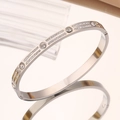 【216】silver Double-row Diamond Bangle