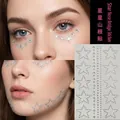 Self-adhesive silver acrylic facial rhinestones in star and round shapes for eye makeup - Star Nose Bridge Stickers
