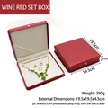 Coffret bijoux en cuir PU bordeaux pour colliers et bagues de taille 19,5 cm - Coffret / Bordeaux