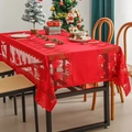 Nappe de Noël rouge avec dentelle élégante pour une décoration de table festive - 140*220cm / Cadeaux de Noël Rouges