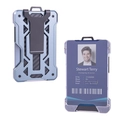 Taktische Karbonfaser-RFID-Geldbörse mit Airtag-Halter und Metallclip in Dunkelblau - Grau