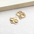 Sleeping cat charms in KC gold finish for DIY jewelry making and pendants - 1pc Curling Cat Charm