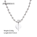 Detalle de collar de acero de titanio con colgante de corazón de cristal de 2,25 cm - Plata-Corazón Transparente (JDN2305016-S)