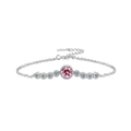 Elegante pulsera de plata 925 Heart of the Ocean con piedras de circonita rosa y transparente - Plata 925 / Rosa