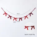 180cm festive red velvet bow garland for Christmas tree and holiday party decoration - Red & Wine Red Mixed