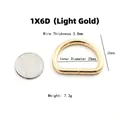 Hellgoldene 25mm D-Ring Metallschnalle mit 3.8mm Drahtstärke für Taschen und Kleidung - 1X6D (Innen 25mm) / Hellgold