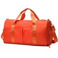 Large bright orange yoga sports bag with shoe compartment and adjustable shoulder strap - Orange