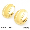 Pendientes minimalistas de acero inoxidable chapados en oro 18K grano de café - Dorado (KE114491-KFC)