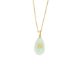 Collana in pietra naturale con ciondolo a goccia verde e motivo a sole dorato - Stile Sole Verde (2#Venato Verde)