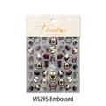 Stickers ongles 3D en relief gothique avec lapins sombres et roses, style MS295 - MS295-Lapin Rose Sombre