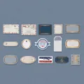 Vintage reisstickers met goudfolie, 15 ontwerpen met luchtpostetiketten en labels - De Andere Oever