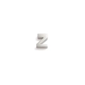 Detailed view of a silver stainless steel letter Z bead for DIY jewelry making - Letter Z Silver Color