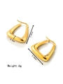 Detailed view of 18K gold plated triangular hoop earrings with 2.65cm height and 6g weight - Polished Geometric Triangle Style (MS-215 Gold)