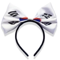 South Korea flag bow headband with large white satin ribbon and Taegukgi pattern - Korea Flag