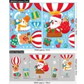 Christmas wall decal dimensions featuring Santa Claus on hot air balloon with snowflakes - AMJ044 Christmas Hot Air Balloon