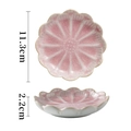 Pink ceramic petal plate with reactive glaze finish, dimensions 11.3cm x 2.2cm - Petal Pink
