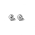 Pair of minimalist silver round ball stud earrings with a polished metallic finish - Round Earring Backs / Silver