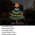 Golden star Christmas tree window decal with colorful hand-drawn patterns and text - Small / Sduv-472