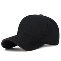 Berretto da baseball classico in cotone nero con elegante profilo marrone sulla visiera - Regolabile / Nero con Bordo Marrone