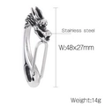 Retro stainless steel dragon head clasp hook for jewelry making, size 48x27mm - Dragon Shape Style (KLJ8550-KJX)
