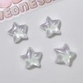 DIY plastic aurora star accessories with purple green polarized glitter finish 4pcs - Mini White