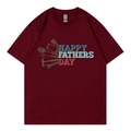 Burgundy Father's Day graphic cotton T-shirt featuring tools and white typography - XS / Wine Red (Father's Day Tools)